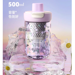GOOM樱花漫舞水杯2025新款女高颜值吸管咖啡塑料杯子